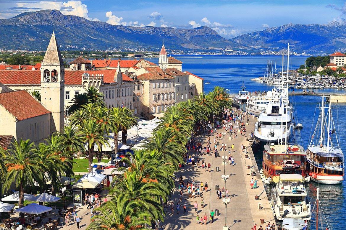 The Riva in Split, Croatia, a popular yacht charter destination